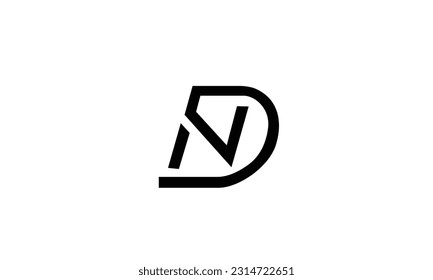 Alphabet letters Initials Monogram logo ND DN N D