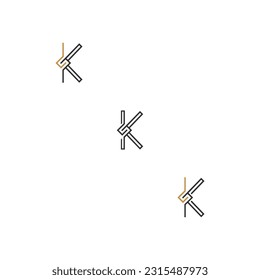 Alphabet letters Initials Monogram logo KS, SK, K and S