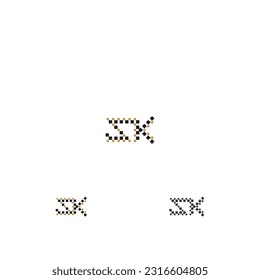 Letras alfabéticas Iniciales Logotipo de monograma KS, SK, K y S