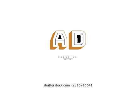 Alphabet letters Initial Monogram Logo AD DA A D