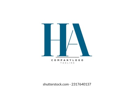 Alphabet letters Initial Monogram logo HA, HA INITIAL, HA-Brief