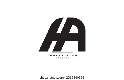 Alphabet letters Initials Monogram logo  HA , AH 
