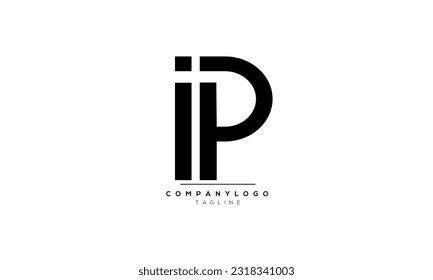 Letras alfabéticas Iniciales logotipo monograma IP ICON IP , PI , IP LETRA IP LOGO PI