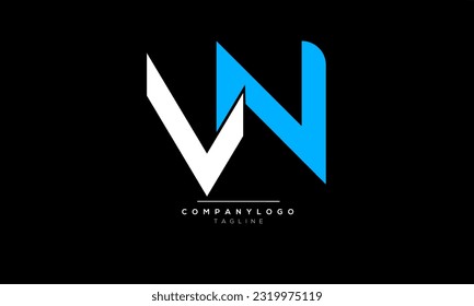 Alphabet letters Initials Monogram logo VN,VN  INITIAL,VN  letter