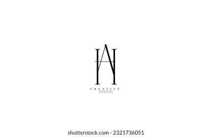 Alphabet letters Initial Monogram Logo AH HA A H 