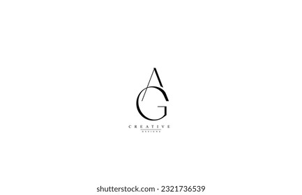 Letras alfabéticas Iniciales Monograma AG GA A G