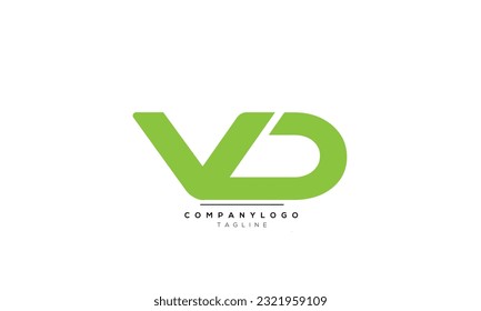Letras alfabéticas Iniciales Logo Monograma VD, VD INITIAL, letra VD