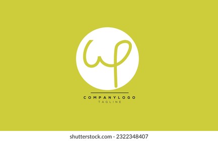 Letras alfabéticas Iniciales logotipo de monograma WP, WP INITIAL, letra WP