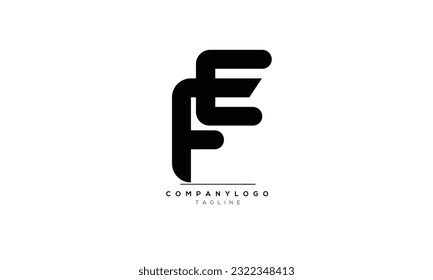 Alphabet letters Initials Monogram logo FE, FE INITIAL, FE letter