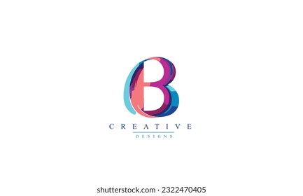 Alphabet letters Initial Monogram Logo B