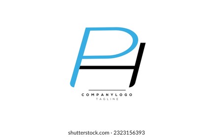 Alphabet letters Initials Monogram logo PH, PH INITIAL, PH letter