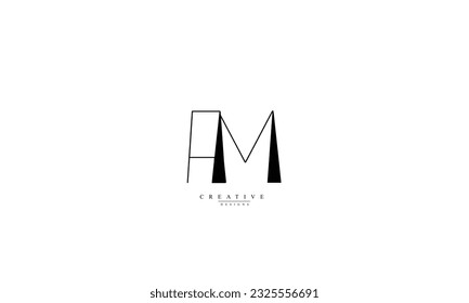 Alphabet letters Initial Monogram Logo AM MA A M