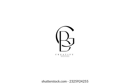Alphabet letters Initials Monogram logo BG GB B G