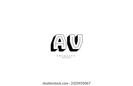 Alphabet letters Initials Monogram logo AV