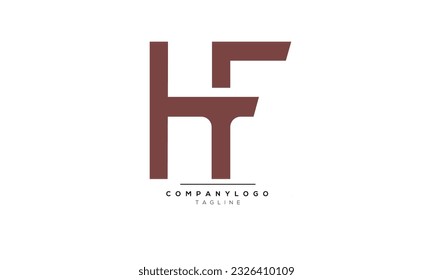 Alphabet letters Initials Monogram logo HF, HF INITIAL, HF letter