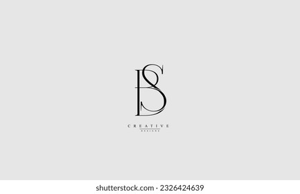 Letras alfabéticas Iniciales Monograma BS SB B S