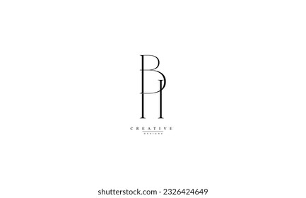 Alphabet letters Initials Monogram logo BH HB B H