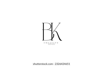 Alphabet letters Initials Monogram logo BK KB B K