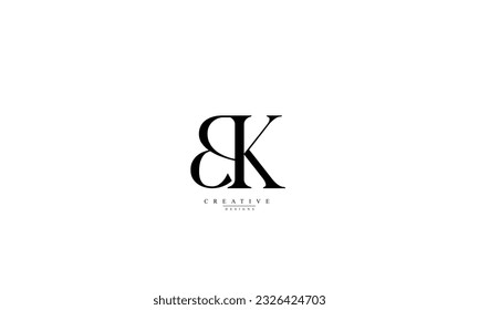 Alphabet letters Initials Monogram logo BK KB B K