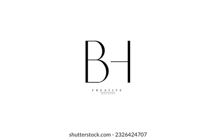 Alphabet letters Initial Monogram Logo BH HB B H