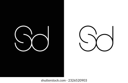 Alphabet letters Initials Monogram logo SD, DS, S and D