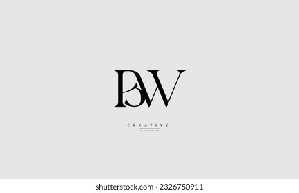 Alphabet letters Initials Monogram logo BW WB B W