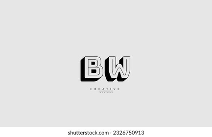 Alphabet letters Initials Monogram logo BW WB B W