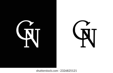 Alphabet letters Initials Monogram logo GN, NG, G and N