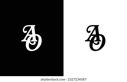 Alphabet letters Initials Monogram logo AO, OA, A and O