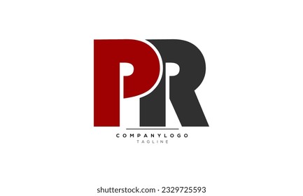 Letras alfabéticas Iniciales Logo de Monograma PR, PR INITIAL, carta PR