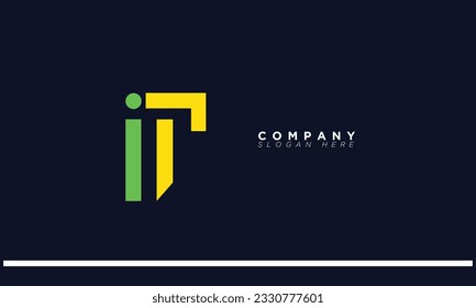 IT Alphabet letters Initials Monogram logo TI, I and T