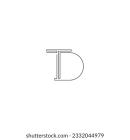 Alphabet letters Initial Monogram Logo DT TD