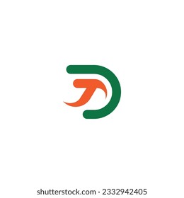 Alphabet letters Initials Monogram logo DT, TD, D and T