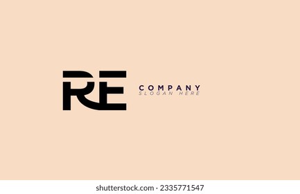 RE Alphabet letters Initials Monogram logo ER, R and E