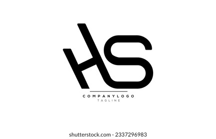 Alphabet letters Initials Monogram logo HS, HS INITIAL, HS letter