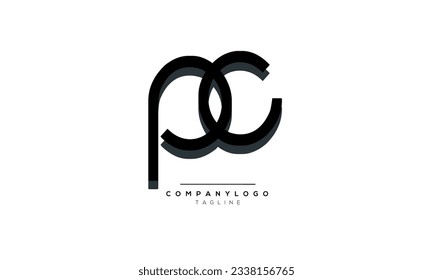 Letras alfabéticas Iniciales Logo PC,PC INICIAL,carta PC