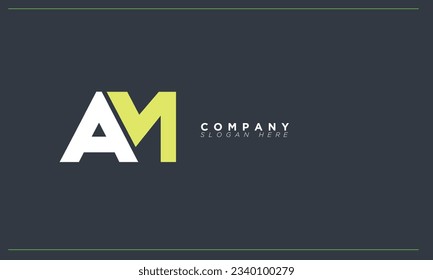 AM Alphabet letters Initial Monogram Logo MA, A und M
