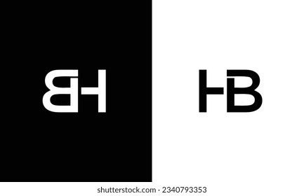 Letras alfabéticas Logo del Monograma HB, HB INITIAL, letra HB