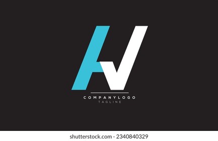 Alphabet letters Initials Monogram logo HV, HV INITIAL, HV letter