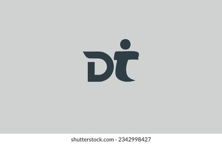 Letras alfabéticas Iniciales logotipo de monograma TD, DT, T y D