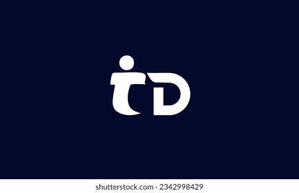 Alphabet letters Initials Monogram logo TD, DT, T and D