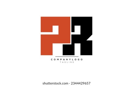 Letras alfabéticas Iniciales Logo de Monograma PR, PR INITIAL, carta PR