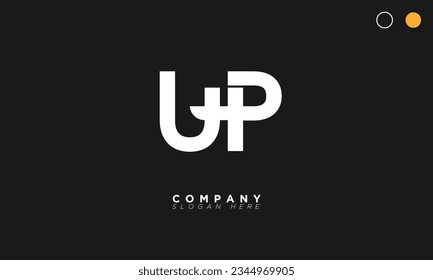 UP Alphabet letters Initials Monogram logo PU, U and P