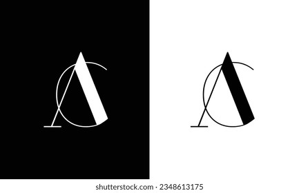 Alphabet letters Initials Monogram logo AC, CA, A and C