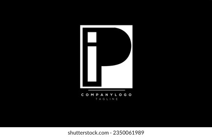 Letras alfabéticas Iniciales Logo Monograma IP, IP INICIAL, letra IP