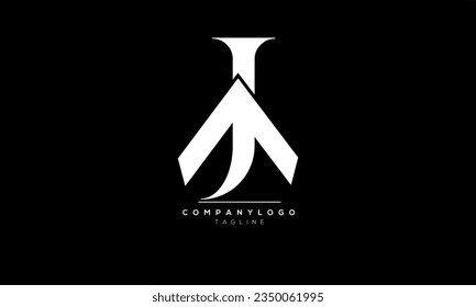 Letras alfabéticas: logotipo inicial del monograma AJ, AJ INITIAL, carta de AJ