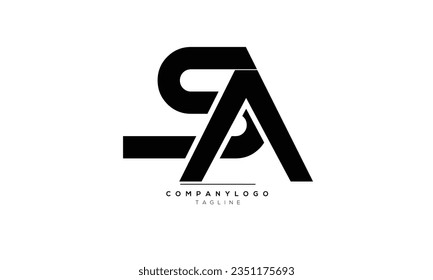 Alphabet letters Initial Monogram logo SA, SA INITIAL, SA-Brief