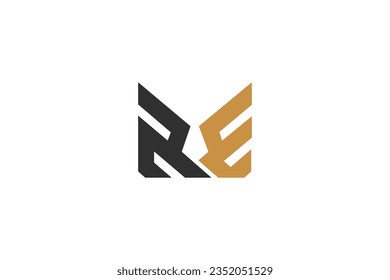 Alphabet letters Initials Monogram logo ER, RE, E and R