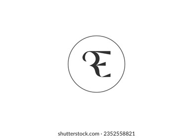 Alphabet letters Initials Monogram logo ER, RE, E and R