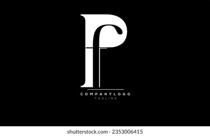 Alphabet letters Initials Monogram logo PF, PF INITIAL, PF letter